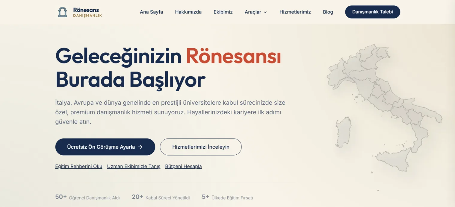 Rönesans Edu projesinden ekran görüntüsü